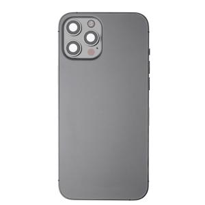 Back Housing Without Small Parts Compatible for iPhone 12 Pro (Premium) - Black