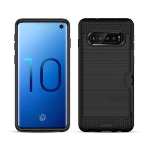 Hybrid Card Slot Anti Shock Case for Samsung Galaxy S10 Plus - Black