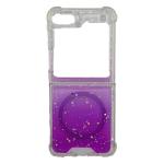 Brilliant Clear Hard Corner Case With Magsafe for Samsung Z Flip 5 - Purple