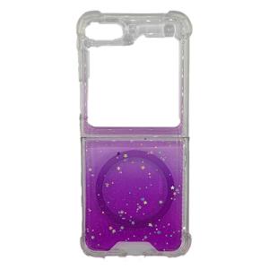 Brilliant Clear Hard Corner Case With Magsafe for Samsung Z Flip 5 - Purple