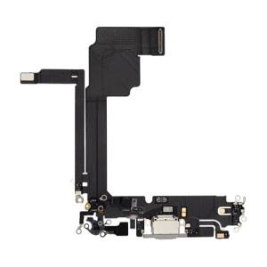 Charging Port Flex Cable Compatible for iPhone 15 Pro Max (Premium) - White Titanium