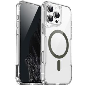 Clear Hard TPU Case with Colored Magsafe for Apple iPhone 16 Plus - Gray