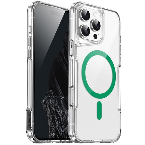 Clear Hard TPU Case with Colored Magsafe for Apple iPhone 16 Plus - Teal