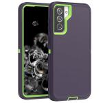 Triple Layer Protection Case & Belt Clip for Samsung Galaxy S21 Ultra 5G - Navy Blue - Green Line