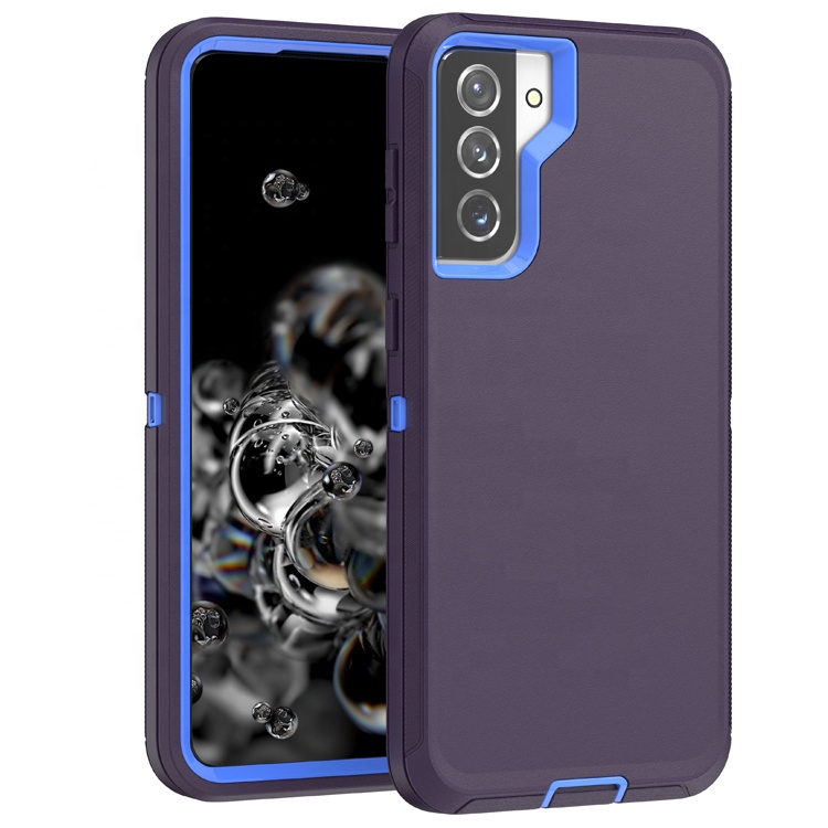 Triple Layer Protection Case & Belt Clip for Samsung Galaxy S21 Ultra 5G - Navy Blue