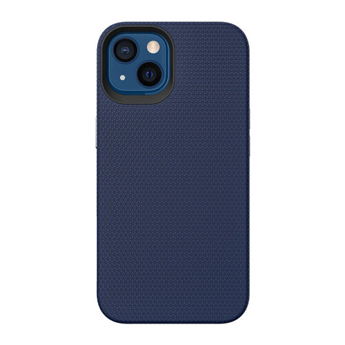 Triangle Shockproof Case with Anti Slip Grains for Apple iPhone 13 / 14 - Navy Blue