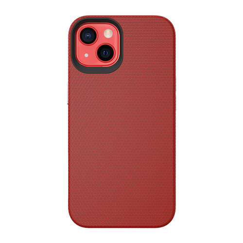 Triangle Shockproof Case with Anti Slip Grains for Apple iPhone 15 - Red