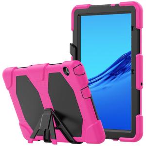 Detachable Kickstand Thick Silicone Bumper PC Case for Huawei MediaPad T3 10 - Pink