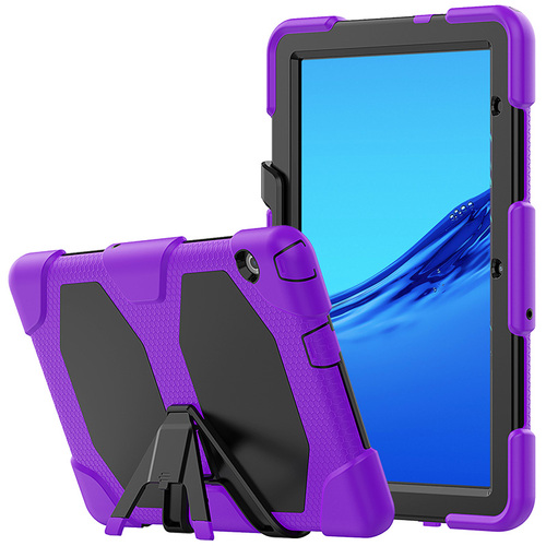 Detachable Kickstand Thick Silicone Bumper PC Case for Huawei MediaPad T5 10 - Purple