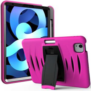 Shockproof Heavy Duty Rugged Defender Case for Apple iPad Air 4 10.9 / iPad Air 5 10.9 / Air 6 11'' / Air 7 11'' / Air 8 11" - Hot Pink