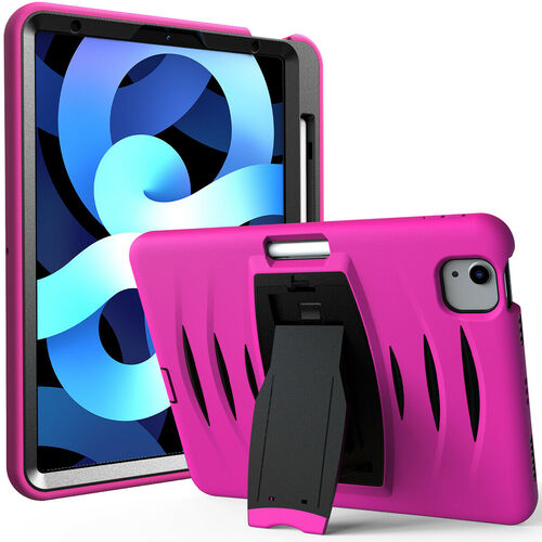 Shockproof Heavy Duty Rugged Defender Case for Apple iPad Air 4 10.9 / iPad Air 5 10.9 / Air 6 11'' / Air 7 11'' / Air 8 11" - Hot Pink