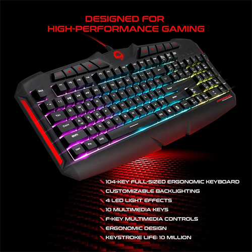 HYPERGEAR 4IN1 RGB Gaming Kit (Keyboard + Mouse + Headphones + Mouse Pad)