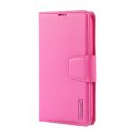 Hanman Leather Wallet Case for Samsung Galaxy S25 Edge - Hot Pink