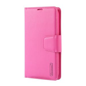 Hanman Leather Wallet Case for Samsung Galaxy S25 Edge - Hot Pink