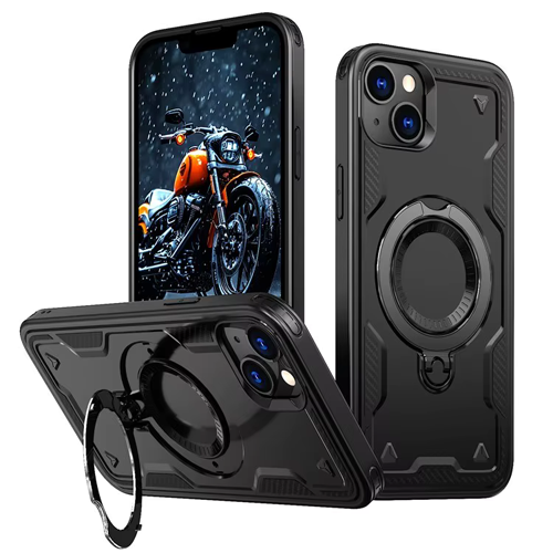 Hard Case with MagSafe Ring, Fully Rotative for Apple iPhone 13 / 14 / 16e / 17e - Black