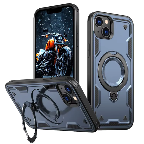 Hard Case with MagSafe Ring, Fully Rotative for Apple iPhone 13 / 14 / 16e / 17e - Navy Blue