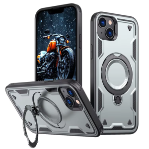 Hard Case with MagSafe Ring, Fully Rotative for Apple iPhone 13 / 14 / 16e / 17e - Gray
