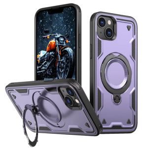 Hard Case with MagSafe Ring, Fully Rotative for Apple iPhone 13 / 14 / 16e / 17e - Purple