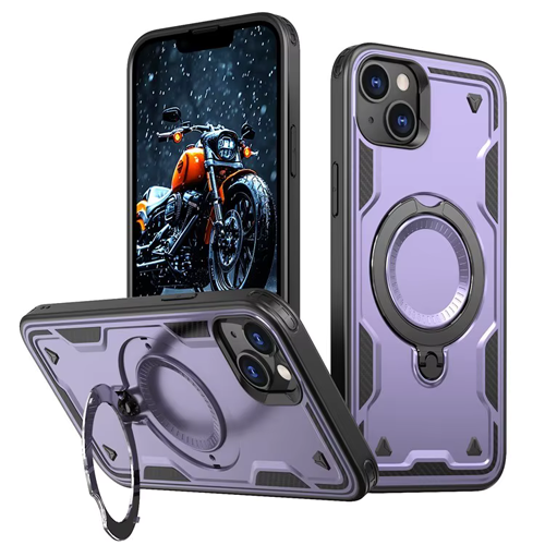 Hard Case with MagSafe Ring, Fully Rotative for Apple iPhone 13 / 14 / 16e / 17e - Purple
