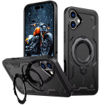 Hard Case with MagSafe Ring, Fully Rotative for Apple iPhone 16 - Black
