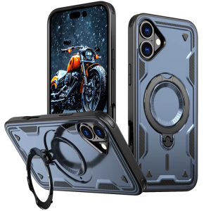 Hard Case with MagSafe Ring, Fully Rotative for Apple iPhone 16 Plus - Navy Blue
