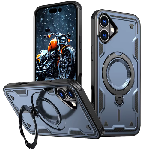 Hard Case with MagSafe Ring, Fully Rotative for Apple iPhone 16 Plus - Navy Blue