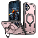 Hard Case with MagSafe Ring, Fully Rotative for Apple iPhone 16 Plus - Rose Gold