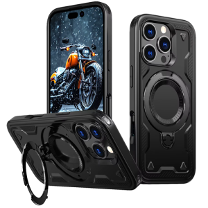 Hard Case with MagSafe Ring, Fully Rotative for Apple iPhone 16 Pro - Black