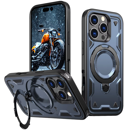 Hard Case with MagSafe Ring, Fully Rotative for Apple iPhone 16 Pro - Navy Blue