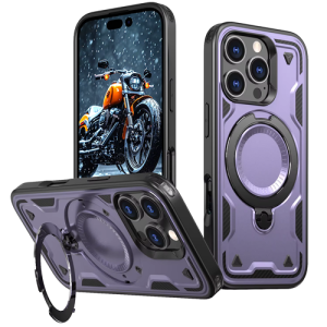 Hard Case with MagSafe Ring, Fully Rotative for Apple iPhone 15 Pro Max - Purple