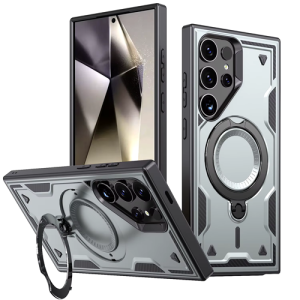 Hard Case with MagSafe Ring, Fully Rotative for Samsung Galaxy S24 Ultra 5G - Gray