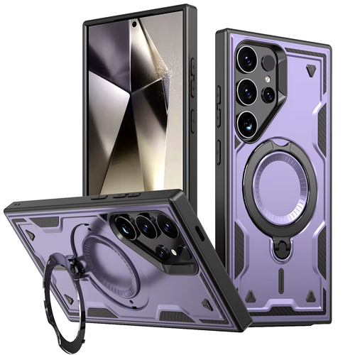 Hard Case with MagSafe Ring, Fully Rotative for Samsung Galaxy S24 Ultra 5G - Purple
