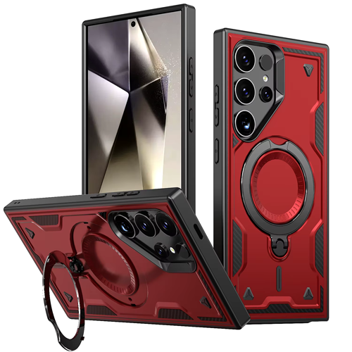 Hard Case with MagSafe Ring, Fully Rotative for Samsung Galaxy S24 Ultra 5G - Red
