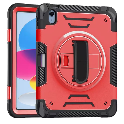 Hard Shockproof Defender With Hand Strap Case for iPad Air 4 / Air 5 / Air 6 11'' / Air 7 11'' / Air 8 11" - Red