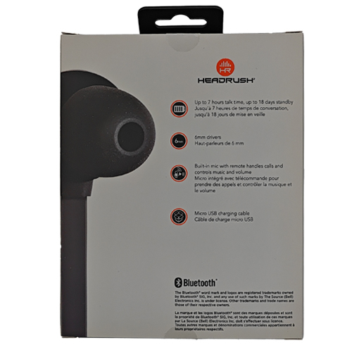 Headrush Wireless Earphones Headset with Mic HRB3021 - Black