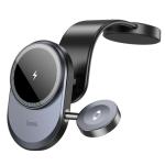 Hoco 2 in 1 Magnetic Phone & Watch Car Holder with Wireless Fast Charging HW28 - Black