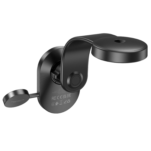 Hoco 2 in 1 Magnetic Phone & Watch Car Holder with Wireless Fast Charging HW28 - Black