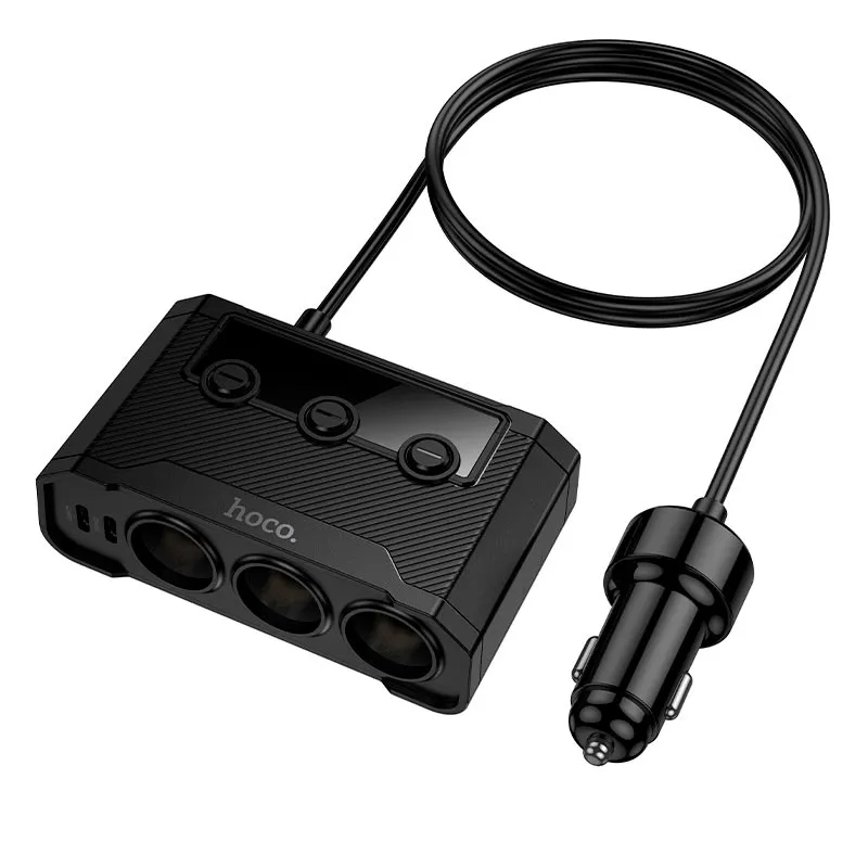 Hoco 240W Cigarette Lighter X3 Dual USB-A and Dual USB-C Car Charger Z64