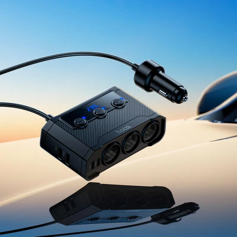 Hoco 240W Cigarette Lighter X3 Dual USB-A and Dual USB-C Car Charger Z64