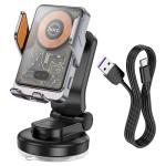 Hoco Automatic Clamping Wireless Fast Charging Car Holder for Dashboard HW8 - Black