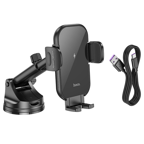 Hoco Car Holder with Wireless Fast Charging HW5 - Black