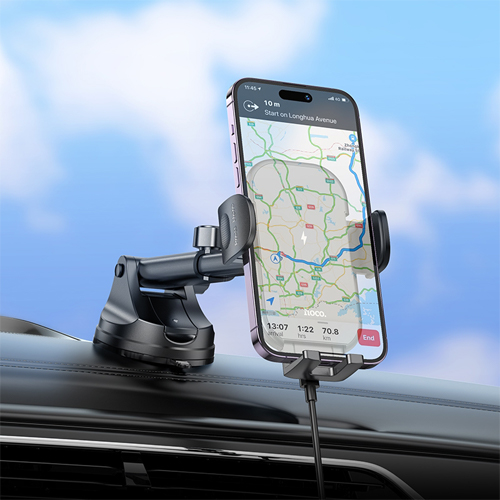 Hoco Car Holder with Wireless Fast Charging HW5 - Black