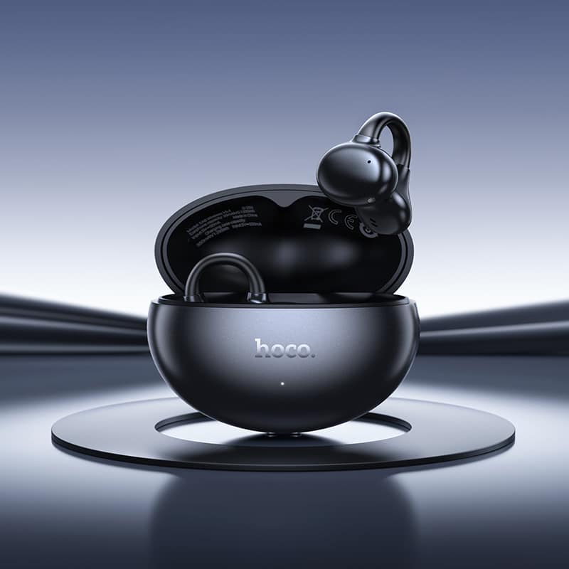 Hoco Comfortable Ear Clip Headset with Charging Case EA8 - Metal Gray