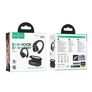 Hoco Comfortable Ear Hook Headset with Charging Case EQ29 - Black