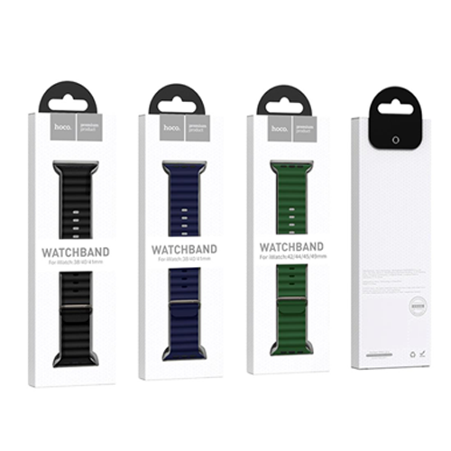 Hoco Double Silicone Strap for iWatch (38/40/41mm) WA12 - Black