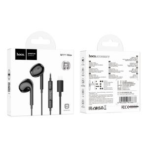 Hoco Lightning Earphones with Mic M111 Max - Black