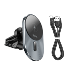 Hoco Magic Magnetic Wireless Fast Charger Car Holder for Air Outlet CA91 - Gray
