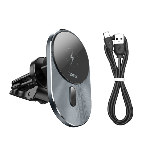 Hoco Magic Magnetic Wireless Fast Charger Car Holder for Air Outlet CA91 - Gray