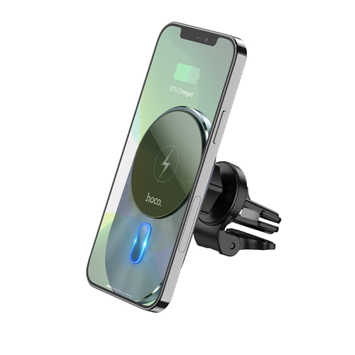 Hoco Magic Magnetic Wireless Fast Charger Car Holder for Air Outlet CA91 - Gray