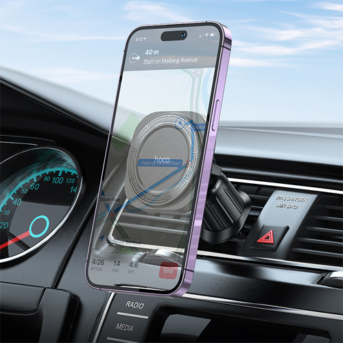 Hoco Magnetic Ring Air-Outlet Phone Car Holder H28 - Black